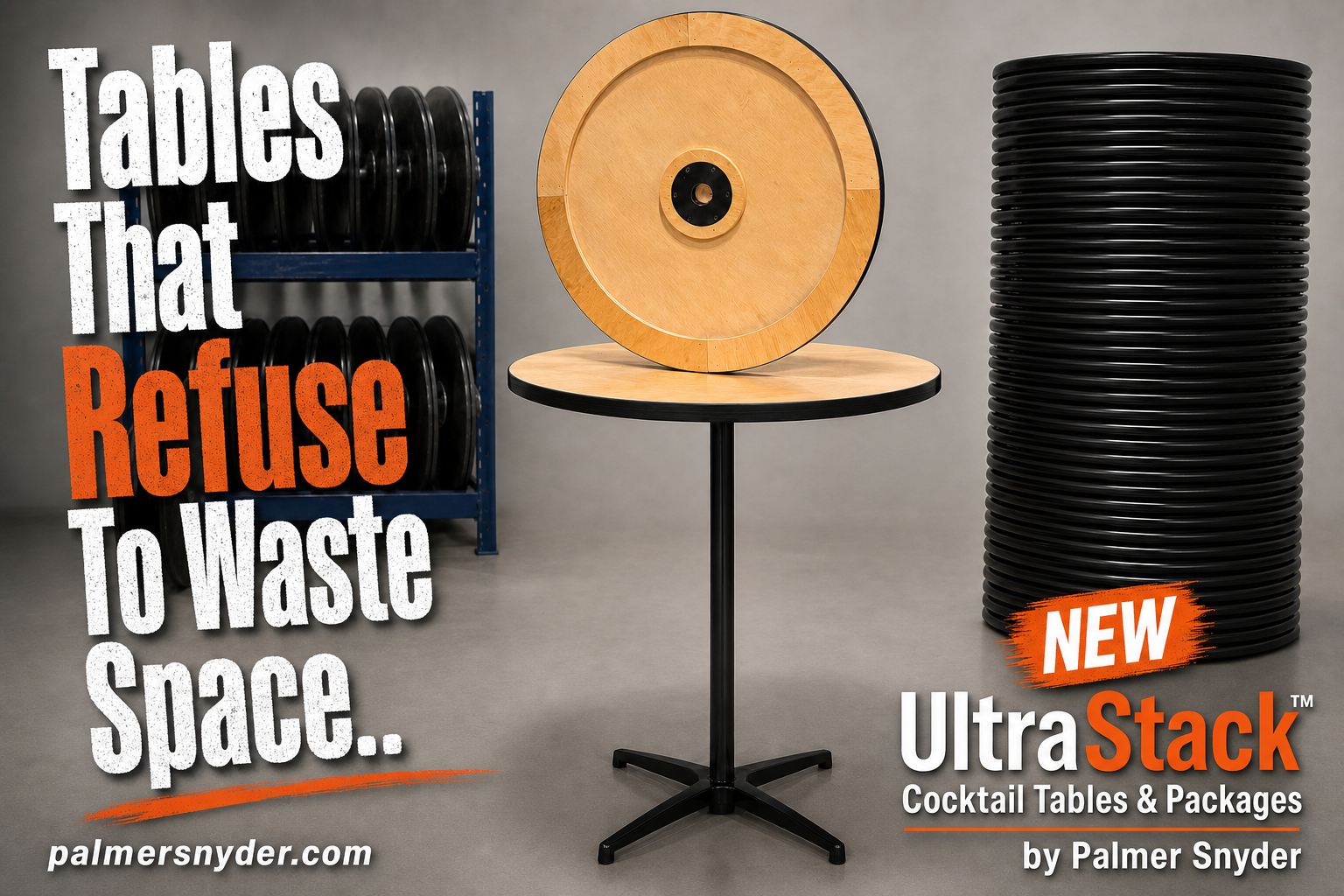 UltraStack™ Cocktail Tables & Packages by Palmer Snyder — Tables That Refuse To Waste Space.